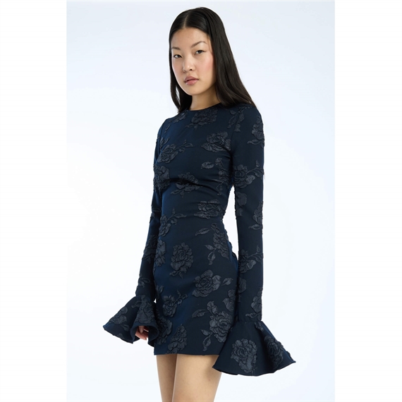 Rotate Jacquard Mini Kjole, Sky Captain